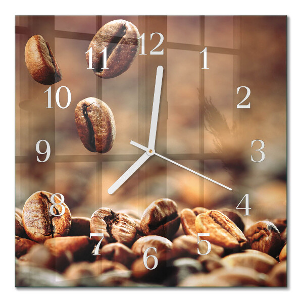 Wanduhr mit motiv quadratisch Kaffeebohnen