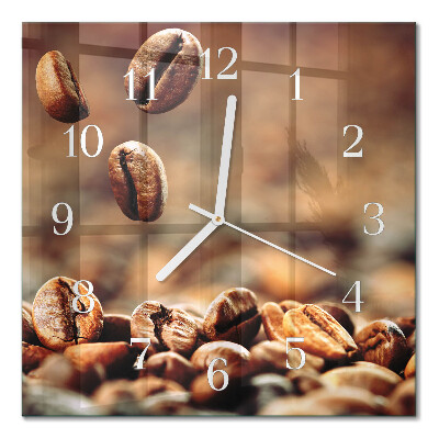 Wanduhr mit motiv quadratisch Kaffeebohnen