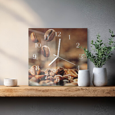 Wanduhr mit motiv quadratisch Kaffeebohnen