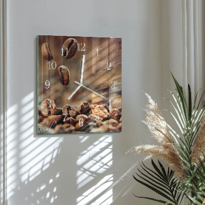 Wanduhr mit motiv quadratisch Kaffeebohnen