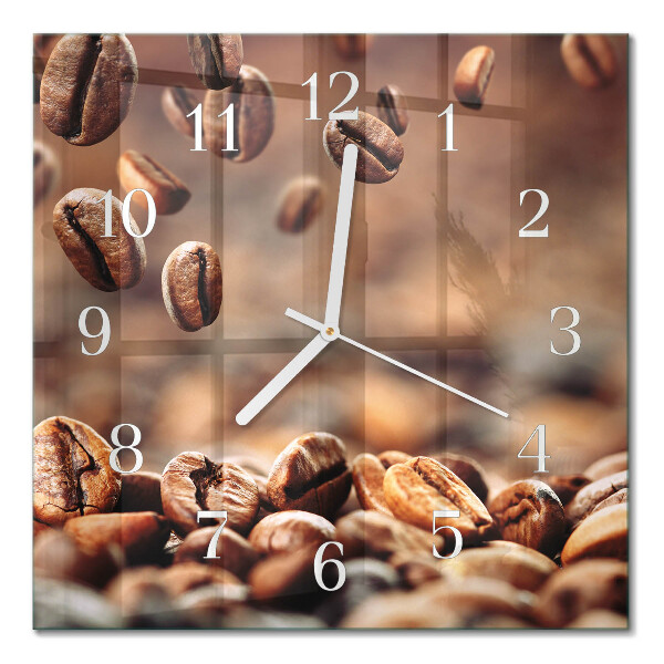 Moderne wanduhr quadratisch Kaffeebohnen