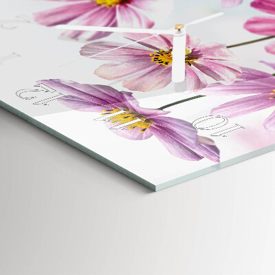 Quadratische wanduhr Blumen