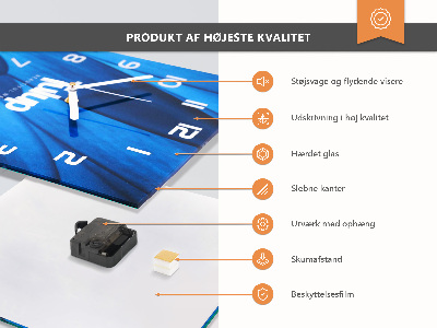Quadratische wanduhr Kaffeebohnen