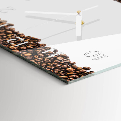 Quadratische wanduhr Kaffeebohnen
