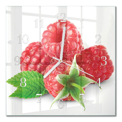 Glasuhr quadratisch Himbeeren