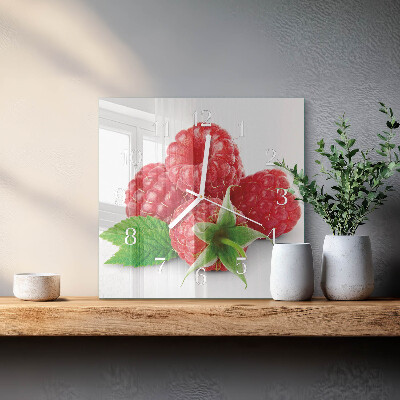 Glasuhr quadratisch Himbeeren