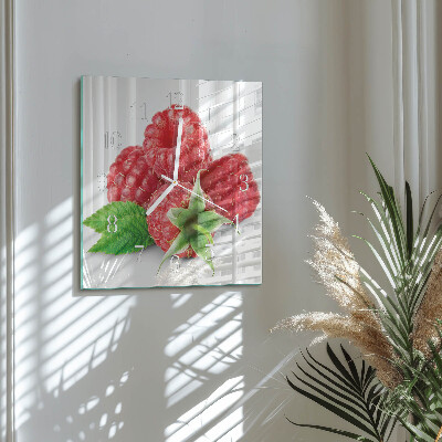 Glasuhr quadratisch Himbeeren