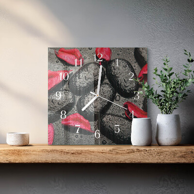 Wanduhr mit motiv quadratisch Steine