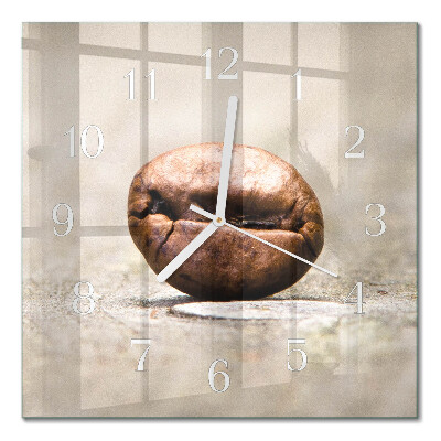 Glasuhr quadratisch Kaffeebohne