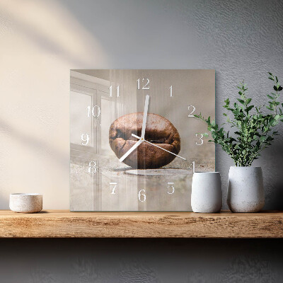 Glasuhr quadratisch Kaffeebohne