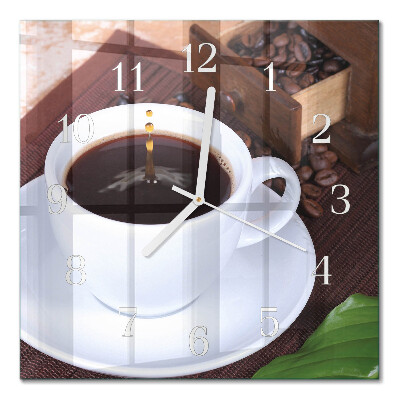 Wanduhr mit motiv quadratisch Kaffee
