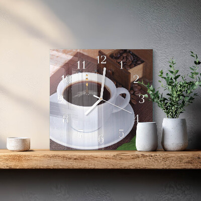 Wanduhr mit motiv quadratisch Kaffee