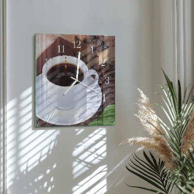 Wanduhr mit motiv quadratisch Kaffee