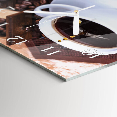 Wanduhr mit motiv quadratisch Kaffee
