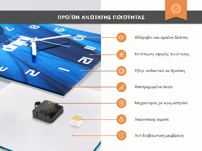 Quadratische wanduhr modern Horizont
