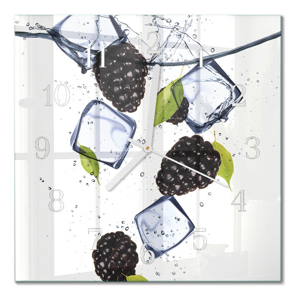 Wanduhr mit motiv quadratisch Brombeeren