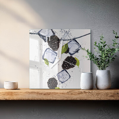 Wanduhr mit motiv quadratisch Brombeeren