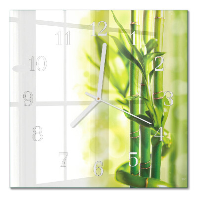 Quadratische wanduhr Bambus