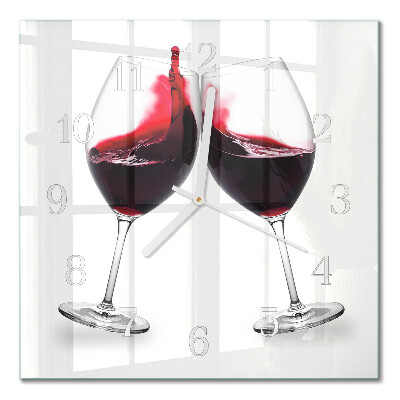 Glasuhr quadratisch Wein