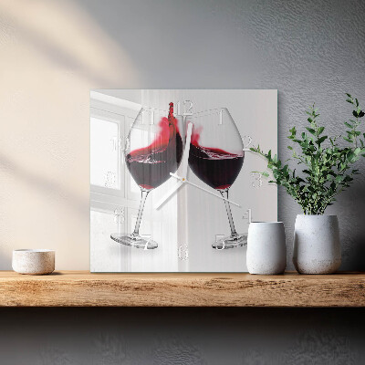 Glasuhr quadratisch Wein
