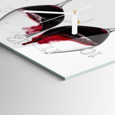 Glasuhr quadratisch Wein