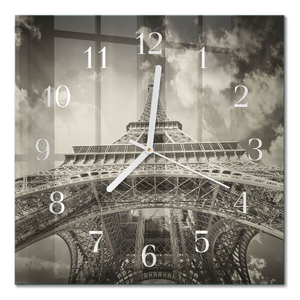 Quadratische wanduhr modern Eiffelturm