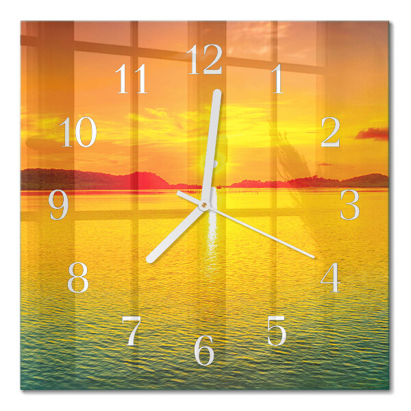 Wanduhr mit motiv quadratisch Sonnenuntergang