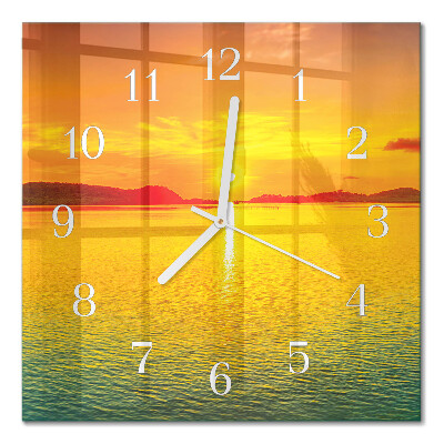 Wanduhr mit motiv quadratisch Sonnenuntergang