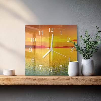 Wanduhr mit motiv quadratisch Sonnenuntergang