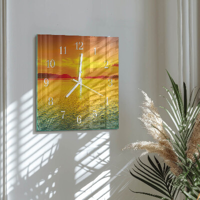 Wanduhr mit motiv quadratisch Sonnenuntergang