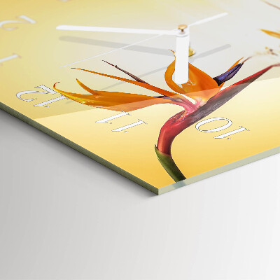 Quadratische wanduhr Blume