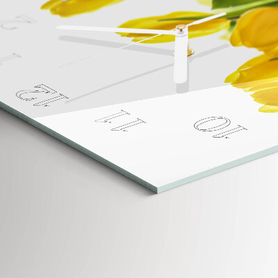 Glasuhr quadratisch Tulpen