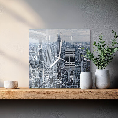 Quadratische wanduhr modern Stadt