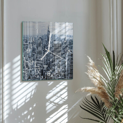 Quadratische wanduhr modern Stadt