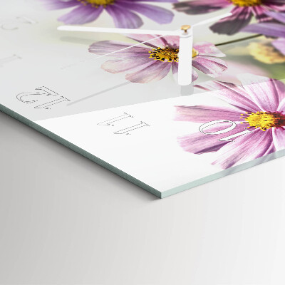Wanduhr mit motiv quadratisch Blumen
