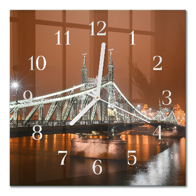 Quadratische wanduhr Brücke
