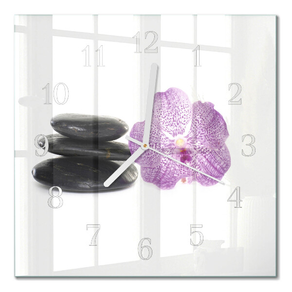 Quadratische wanduhr Steine