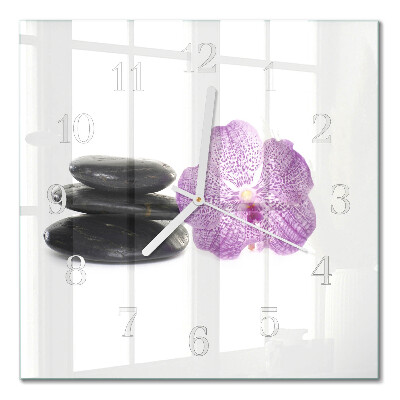 Quadratische wanduhr Steine