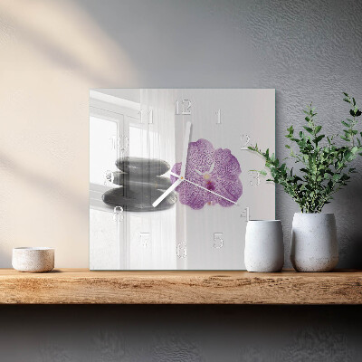 Quadratische wanduhr Steine