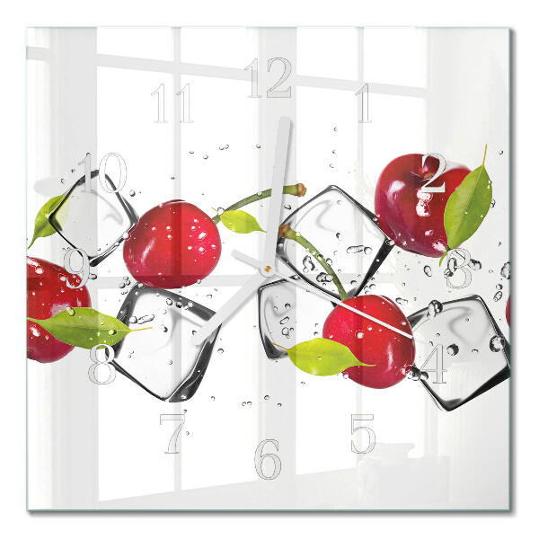Quadratische wanduhr modern Kirscheis