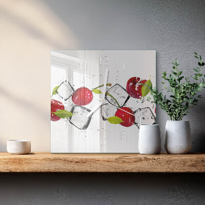 Quadratische wanduhr modern Kirscheis