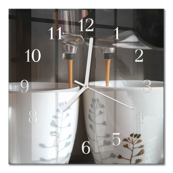 Wanduhr mit motiv quadratisch Kaffeemaschine