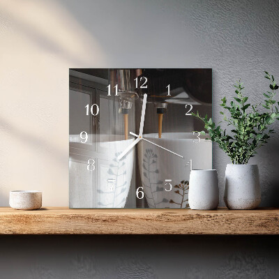 Wanduhr mit motiv quadratisch Kaffeemaschine