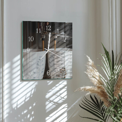 Wanduhr mit motiv quadratisch Kaffeemaschine