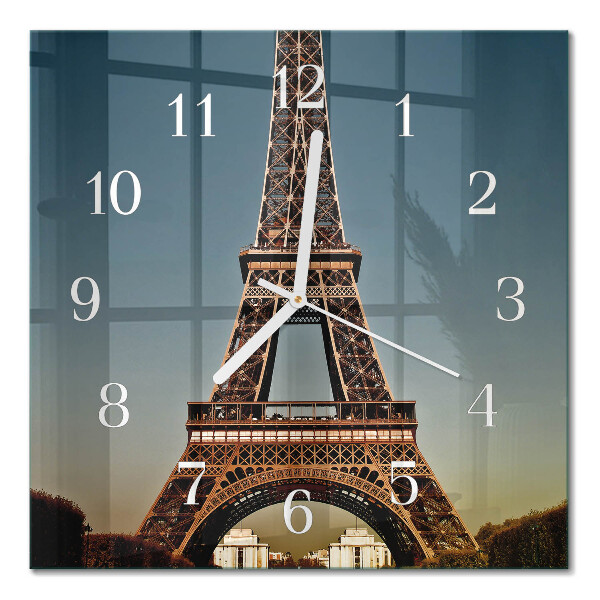 Quadratische wanduhr modern Eiffelturm