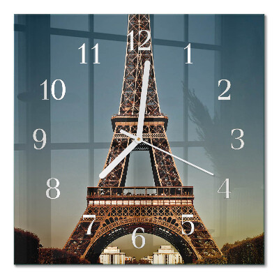 Quadratische wanduhr modern Eiffelturm