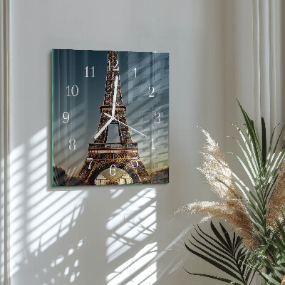 Quadratische wanduhr modern Eiffelturm