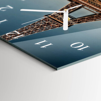 Quadratische wanduhr modern Eiffelturm