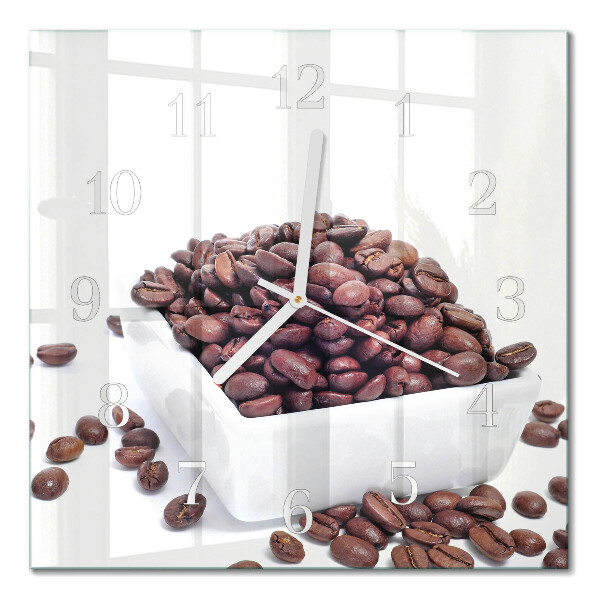 Wanduhr mit motiv quadratisch Kaffeebohnen