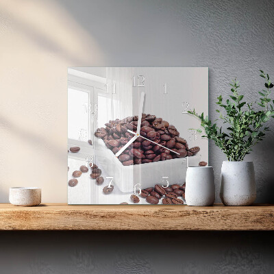 Wanduhr mit motiv quadratisch Kaffeebohnen
